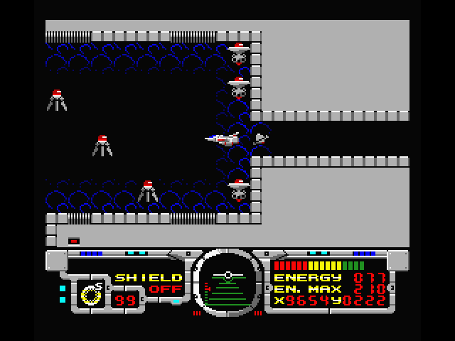 Fire Hawk: Thexder - The Second Contact MSX Screenshot: Enemies waiting as I exit this tunnel...
