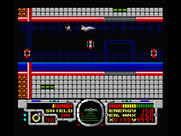 Fire Hawk: Thexder - The Second Contact for MSX - It's easier to fly through here, the blue stuff is deadly.