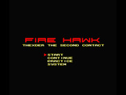 Fire Hawk: Thexder - The Second Contact for MSX - Title screen and main menu.