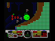Fire Hawk: Thexder - The Second Contact for MSX - Trapped in a corner and taking on damage...