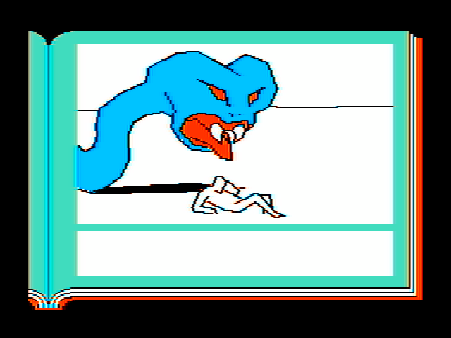Gamma Force in Pit of a Thousand Screams IBM PC/Compatibles Screenshot: A giant snake attacks!