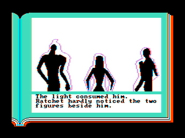 Gamma Force in Pit of a Thousand Screams IBM PC/Compatibles Screenshot: Some shadowy figures...