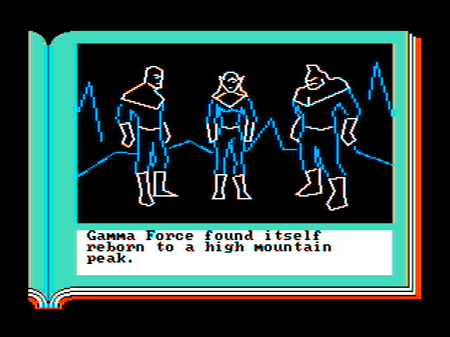 Gamma Force in Pit of a Thousand Screams IBM PC/Compatibles Screenshot: Starting on a high mountain peak...