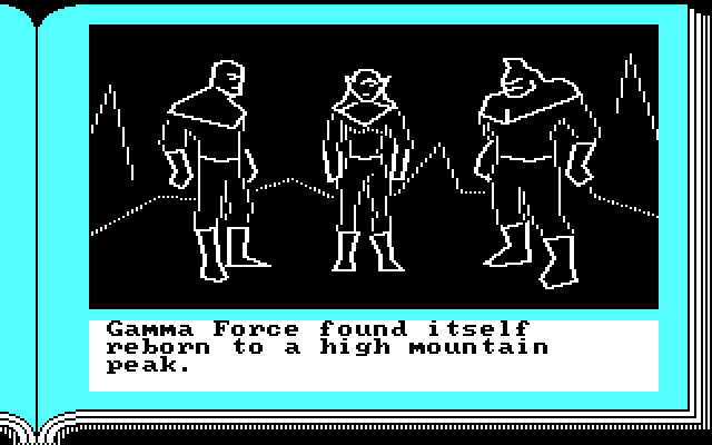 Gamma Force in Pit of a Thousand Screams IBM PC/Compatibles Screenshot: The adventure begins!