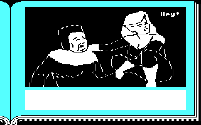 Gamma Force in Pit of a Thousand Screams IBM PC/Compatibles Screenshot: Helping an old woman...
