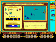 Even More! Incredible Machine, The for IBM PC/Compatibles - Puzzle 1; can you make the basketball go through the hoop?