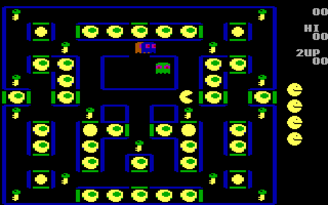 Super Pac-Man IBM PC/Compatibles Screenshot: Game start.