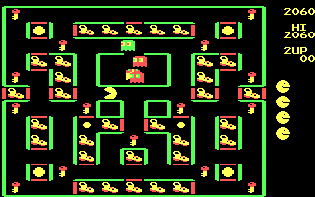 Super Pac-Man IBM PC/Compatibles Screenshot: On to Stage two...