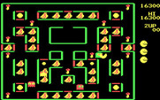 Super Pac-Man for IBM PC/Compatibles - Oh no, the green ghost caught me!