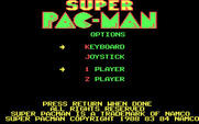 Super Pac-Man for IBM PC/Compatibles - Title screen and game options.