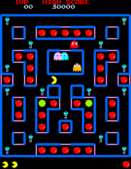 Super Pac-Man Arcade Screenshot: Game start.