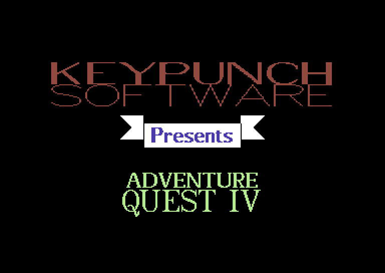 Adventure Quest IV Commodore 64 Screenshot: Title screen.