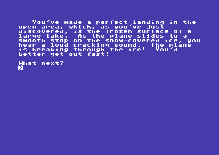 Adventure Quest IV Commodore 64 Screenshot: Castle Adventure - made a perfect landing...