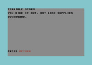 Adventure Quest IV for Commodore 64 - Lost at Sea - there was a terrible storm today...