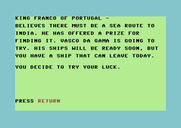 Adventure Quest IV for Commodore 64 - Lost at Sea - instructions, part 1.