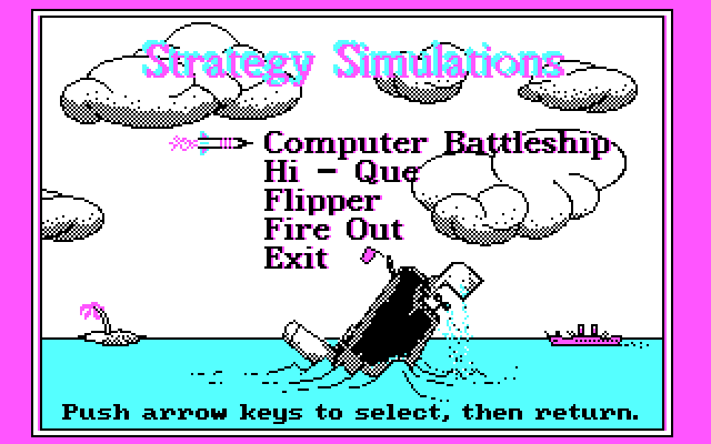 Adventure Quest IV IBM PC/Compatibles Screenshot: Disk 2 title screen and menu.