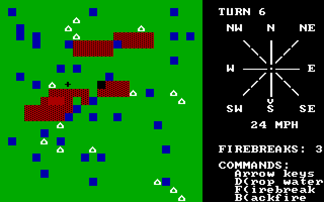 Adventure Quest IV IBM PC/Compatibles Screenshot: Fire Fighter - The fire spreads...