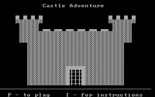 Adventure Quest IV IBM PC/Compatibles Screenshot: Golden Wombat - title screen (originally the game was released as Castle Adventure).