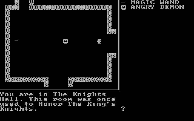 Adventure Quest IV IBM PC/Compatibles Screenshot: Golden Wombat - An angry demon is here...