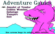 Adventure Quest IV for IBM PC/Compatibles - Disk 1 title screen and menu.