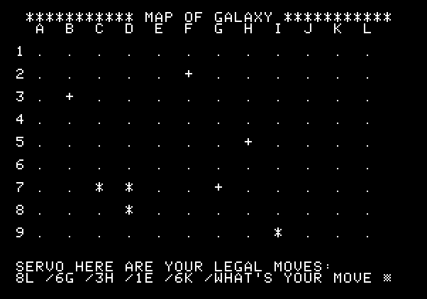 Adventure Quest IV Apple II Screenshot: Star Trader - What's your next move?