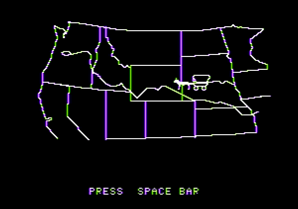 Adventure Quest IV Apple II Screenshot: Wagons West - I made it part way there...