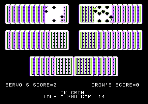 Adventure Quest IV Apple II Screenshot: Concentration - Taking a look at some cards...