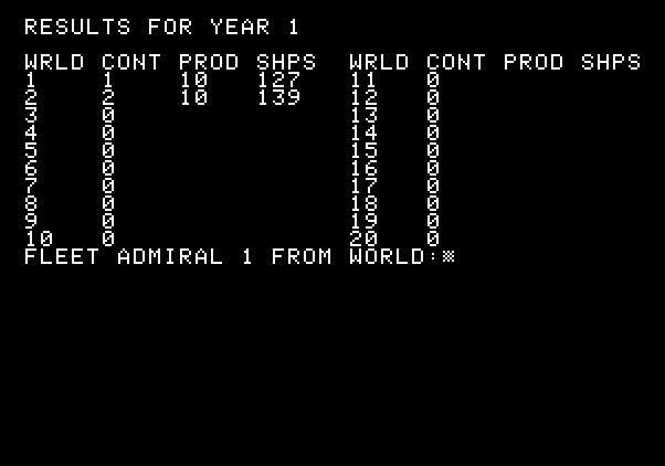 Adventure Quest IV Apple II Screenshot: Galactic Empires - Gameplay.