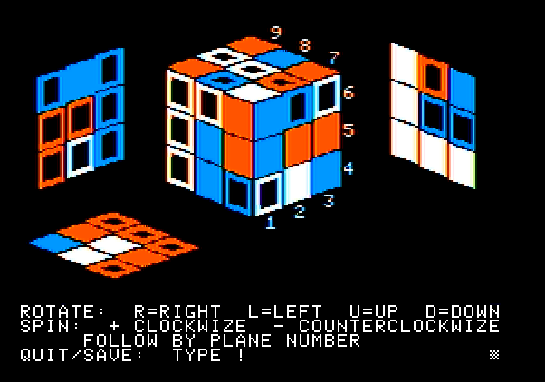Adventure Quest IV Apple II Screenshot: Rubix Cube - Game start.
