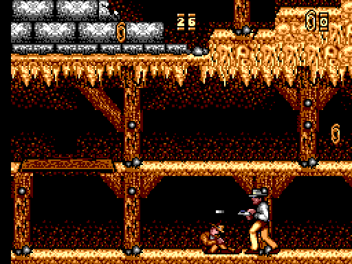 Indiana Jones and the Last Crusade: The Action Game Sega Master System Screenshot: I've been shot!