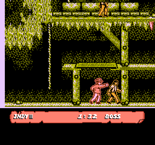 Indiana Jones and the Last Crusade: The Action Game NES / Famicom Screenshot: Punching an opponent...