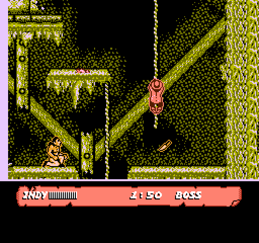Indiana Jones and the Last Crusade: The Action Game NES / Famicom Screenshot: Climbing down a rope...