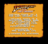 Indiana Jones and the Last Crusade: The Action Game for NES / Famicom - Starting screen.