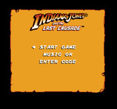 Indiana Jones and the Last Crusade: The Action Game for NES / Famicom - Title screen and main menu.