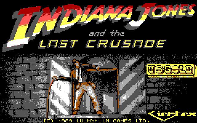 Indiana Jones and the Last Crusade: The Action Game IBM PC/Compatibles Screenshot: Title screen.