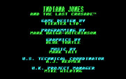 Indiana Jones and the Last Crusade: The Action Game for IBM PC/Compatibles - Game credits.