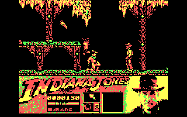 Indiana Jones and the Last Crusade: The Action Game IBM PC/Compatibles Screenshot: Careful, avoid being shot or hit by falling objects.