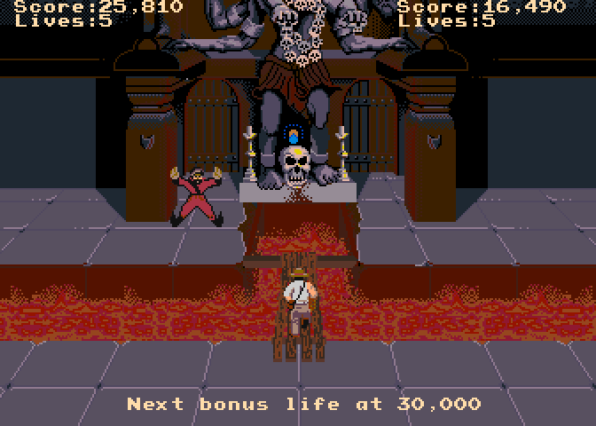 Indiana Jones and the Temple of Doom Arcade Screenshot: The second stone to steal...