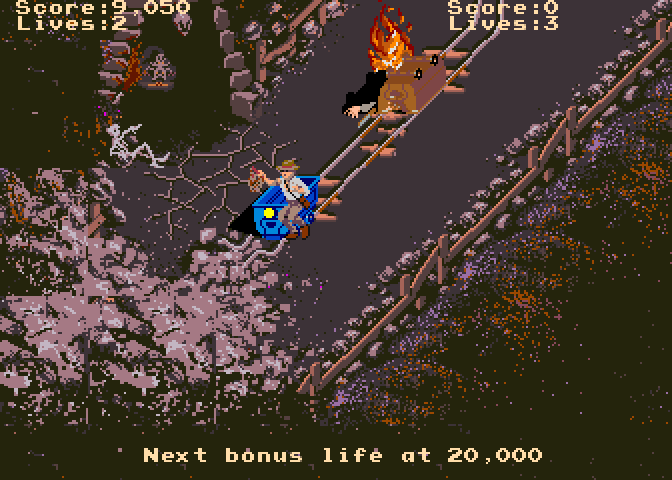 Indiana Jones and the Temple of Doom Arcade Screenshot: End of the line...