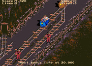 Indiana Jones and the Temple of Doom for Arcade - Escaping in a mine cart.
