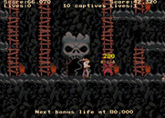 Indiana Jones and the Temple of Doom for Arcade - Whipping the guards temporarily stuns them...