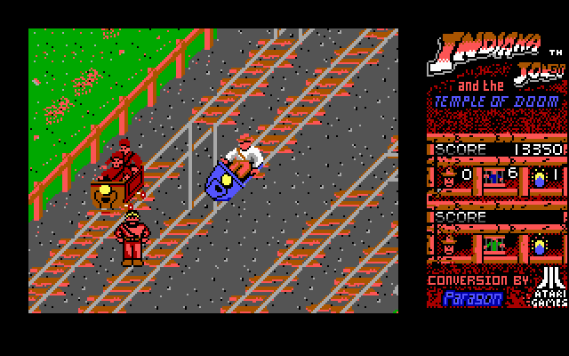 Indiana Jones and the Temple of Doom IBM PC/Compatibles Screenshot: The mine tracks get increasingly complex...