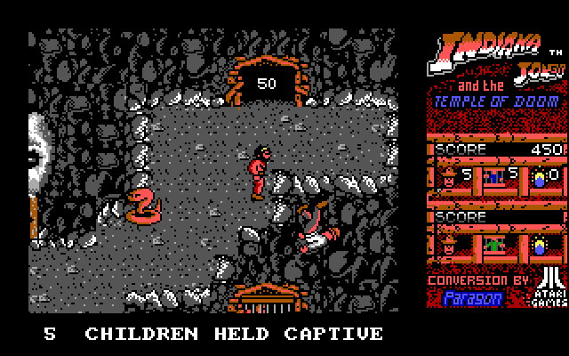 Indiana Jones and the Temple of Doom IBM PC/Compatibles Screenshot: Don't fall off the path!