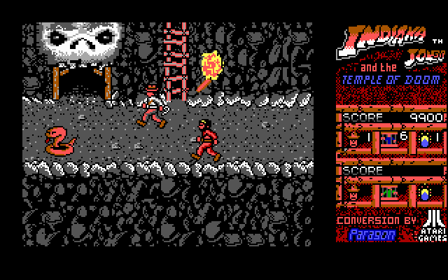 Indiana Jones and the Temple of Doom IBM PC/Compatibles Screenshot: Avoid the snakes and thuggee guards...
