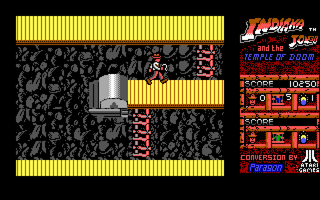 Indiana Jones and the Temple of Doom IBM PC/Compatibles Screenshot: Don't get crushed while running on the conveyor belts!