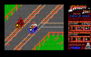 Indiana Jones and the Temple of Doom for IBM PC/Compatibles - Racing some opponents in the mine carts.