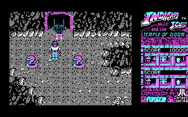 Indiana Jones and the Temple of Doom IBM PC/Compatibles Screenshot: The entrance to the mine cart sequence...