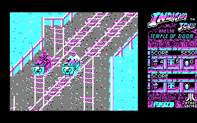 Indiana Jones and the Temple of Doom IBM PC/Compatibles Screenshot: Time to race in the mine carts...