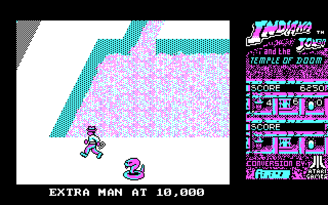 Indiana Jones and the Temple of Doom IBM PC/Compatibles Screenshot: Don't accidentally run into these large snakes...