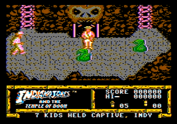 Indiana Jones and the Temple of Doom Apple II Screenshot: Game start.